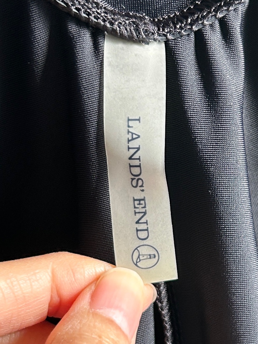 Lands' End One Piece Swimsuit Women Size 12 Black Monochrome - Picture 8 of 8